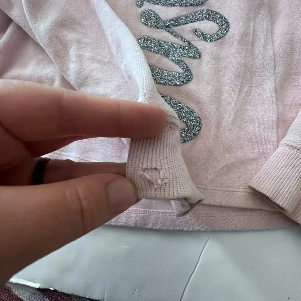 Justice Pink Velour Hoodie - Size 10 - Play Condition